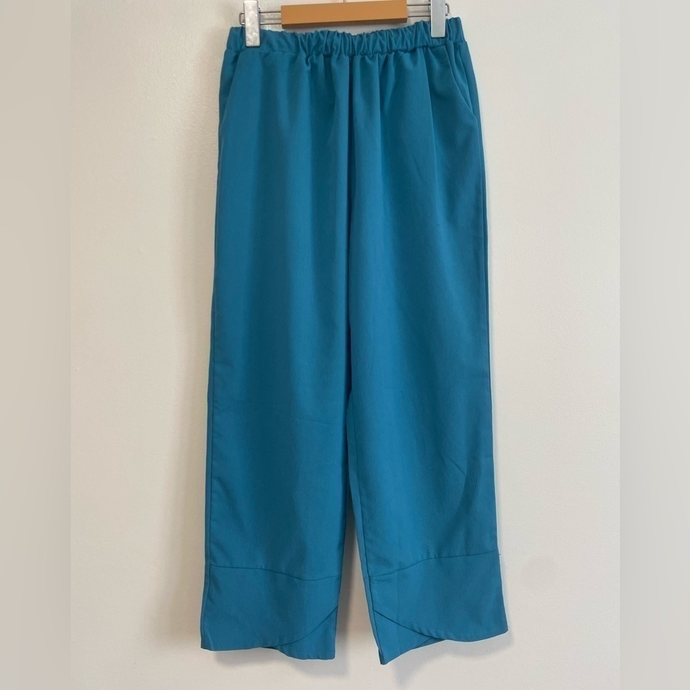 Teal Blue  Pull On Straight Leg Pants